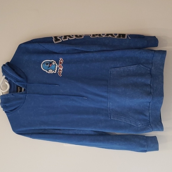 Pac-man Hoodie Blue pac-man 1980 Washout Blue Men's Large - Picture 2 of 14